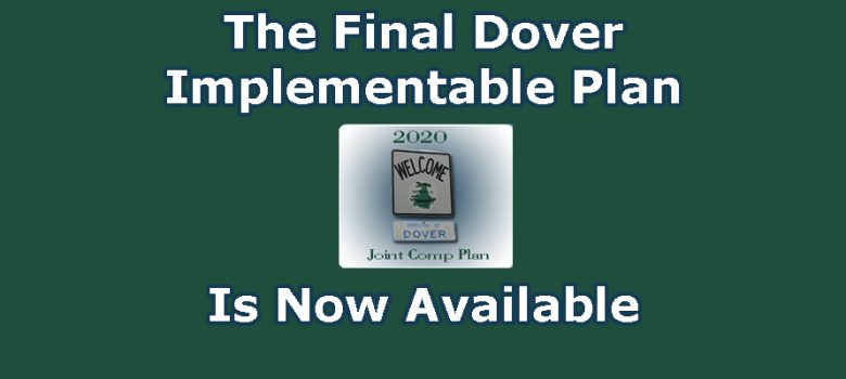 green background with white text, "The final dover implementable plan is now available"